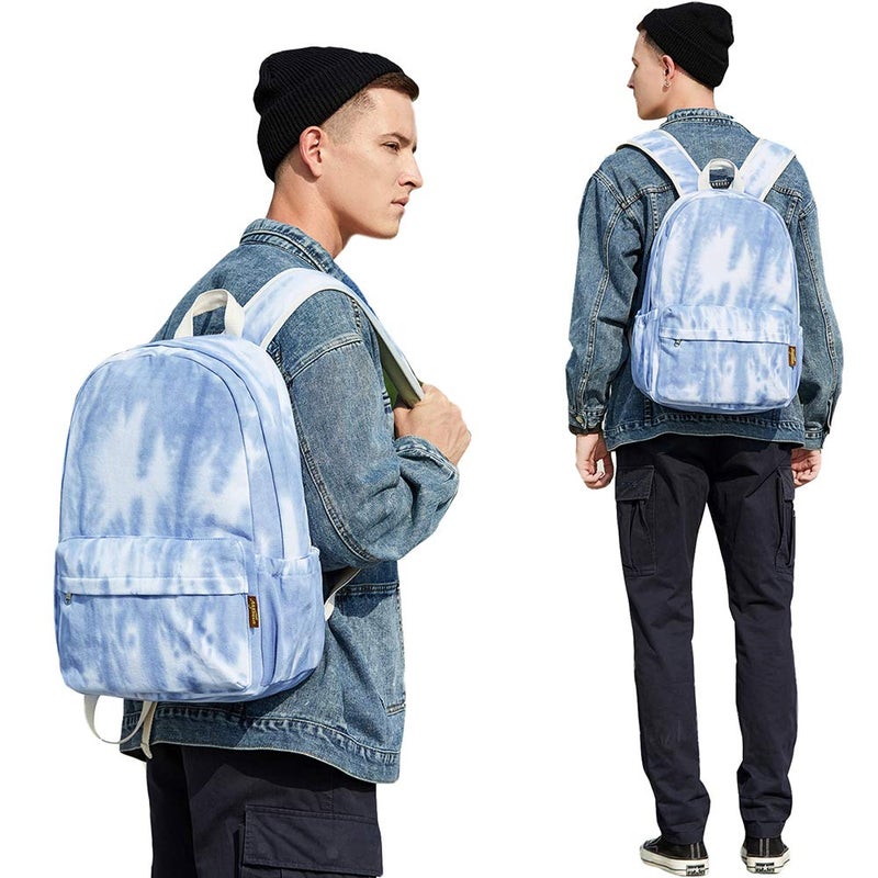 mygreen Canvas School Bag Backpack Girls, Ranibow Style Unisex Fashionable Canvas Zip Backpack School College Laptop Bag for Teens Girls Students - Image 2